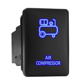 AIR Compressor Symbol Backlit Switch Modern Model Push Button Compatible with Toyota (Blue/White/Surface Size 1.28 x 0.87 inches)