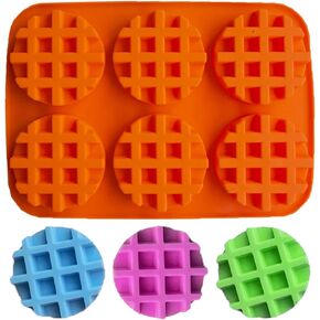 6 قالب سيليكون على شكل وافل دائري، قالب صابون مبتكر على شكل وافل، قوالب حلوى فرنسية على شكل وافل مقلدة ثلاثية الأبعاد، قوالب شوكولاتة وافل صناعية لحلوى طين الشمع والراتنج in Kuwait