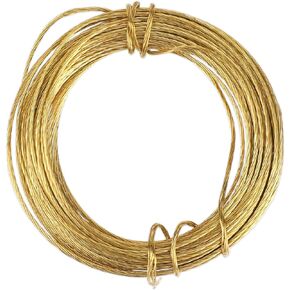 Picture Hanging Brass Wire 20 Feet Braided Picture Wire Multi-Stranded Metal Wire for Artwork, Mirrors, Clocks, Golden