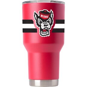 Gametime Sidekicks North Carolina State 30oz Red Tumbler - Officially Licensed, 18/8 Stainless Steel, Double-walled, Vacuum-insulated, UV LED Printed Logos, Sweatless, Stays Hot/Cold - 360 Wrap
