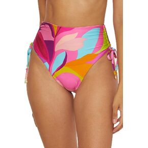 Trina Turk Women's Standard Lilleth High Waisted Bikini Bottom, Floral Print, Cheeky Coverage, Swimwear Separates