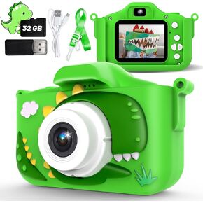 Kids Camera for Boys Dinosaur Toys Age 3-8 with 48MP 1080P HD Video Camera Kids Digital Camera Toys for Kids Toddler Christmas Birthday Gifts with Dinosaur Protective Cover (Blue)