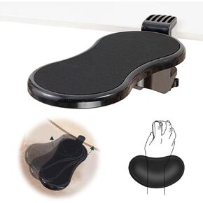 Computer Arm Rest for Desk, Adjustable Arm Rest Support for Computer Desk Ergonomics Rotating Armrest Support Extender, Keyboard Wrist Rest Pad with Mouse Wrist Rest for Office (Black)