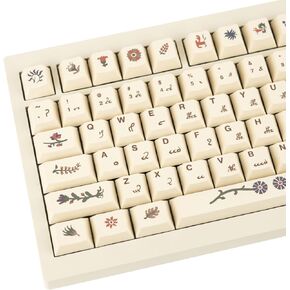 Blue Samurai Keycaps 129 Keys, Cherry Profile Dye Sublimation Keycaps for Gaming Keyboard, PBT Customized keycaps Set with Puller for Cherry Mx Switches Mechanical Keyboard