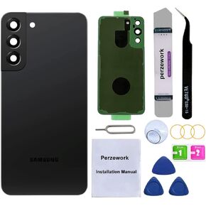 S22+ Rear Back Glass Replacement for Samsung Galaxy S22 Plus 6.6 inches with Reparing Toolkit and Pre-Installed Adhesive (Green)