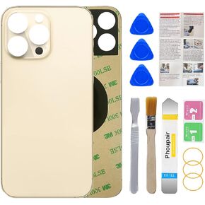 بديل الزجاج الخلفي الخلفي من OEM لهاتف iPhone 14 Pro 6.1 بوصة مع مجموعة أدوات إصلاح احترافية (ذهبي) in Kuwait