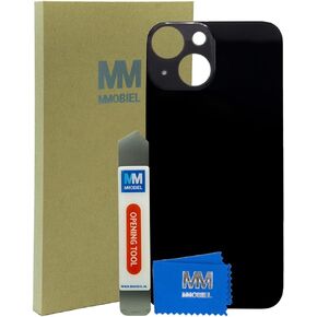 MMOBIEL Back Cover Glass Replacement Compatible with iPhone 13 Mini - 5.4 inch - 2021 - Incl Openingtool and Adhesive - Midnight/Black