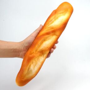 Fake Baguette and Realistic French Bread Loaf - Artificial Cake Dessert Decor and Faux Pastries Food Replica for Kitchen and Bakery Display (Baguette)