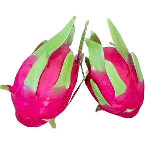 Artificial Dragonfruit Decor | 2 Pack Faux Fruit Decor Fake Lifelike Realistic Decorative Fruit Kitchen Decoration Bowl Accessories Pink Green Dining Table