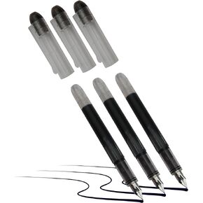 Disposable Fountain Pens Straight Liquid Fountain Pen for Writing Calligraphy and Penmanship (Blue - 0.5mm)