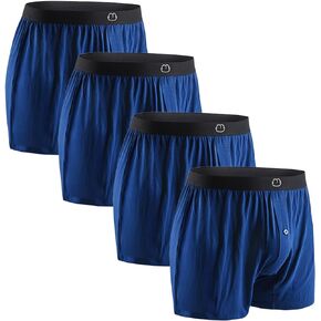 Mens Underwear Bamboo Rayon Boxer Shorts Boxers for Men Cool Breathable 4 Pack