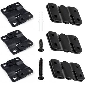 Flush Mount Bracket with Screws 6 Sets Hanging Buckle Kit, Interlocking Heavy Duty Photo Frame Hook, Furniture Connector for 100lb Picture Hangers Art Gallery Wall Mount Hardware, Stainless Steel (6)