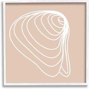 Stupell Industries Clam Shell Seashell Stripes Casual Line Doodle, Design by Daphne Polselli