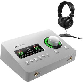 Universal Audio Apollo Solo Heritage Edition Desktop 2x4 Thunderbolt 3 Audio Interface with Realtime UAD Processing for Mac and Windows Bundles With Closed-Back Studio Monitor Headphones