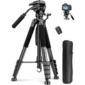 Victiv 75" Camera Tripod Stand, Heavy Duty & Ultra-Stable Tripod for Camera, Professional Aluminum Tripod for Video Camera/DSLR/Cell Phone/Camcorder/Spotting Scopes, Tall Video Recording Tripod