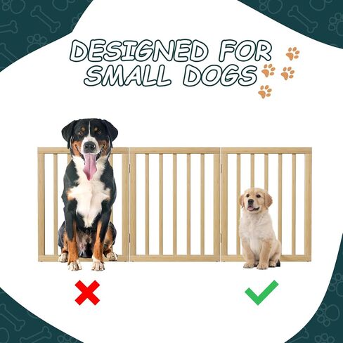 Freestanding Extra Wide Dog Gate Indoor, 6-Panel Wooden Pet Gate with 2 Metal Stands and 360°Hinge, Tall Dog Gates for Doorways, Stairs, Doorways, Kitchen, Foldable Safety Fence, 110"W x 32"H - Walnut in Saudi Arabia