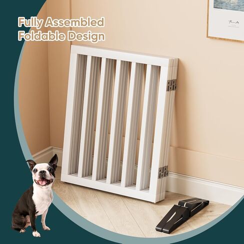 Freestanding Extra Wide Dog Gate Indoor, 6-Panel Wooden Pet Gate with 2 Metal Stands and 360°Hinge, Tall Dog Gates for Doorways, Stairs, Doorways, Kitchen, Foldable Safety Fence, 110"W x 32"H - Walnut in Saudi Arabia