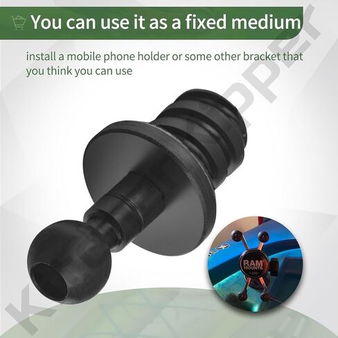 قاعدة تثبيت منفردة لملحقات رام كاياك، تصميم ملولب لسهولة التركيب - مفيدة فقط لقوارب الكاياك المزودة بمسمار ذاكرة الوصول العشوائي في فتحات المحول in Kuwait