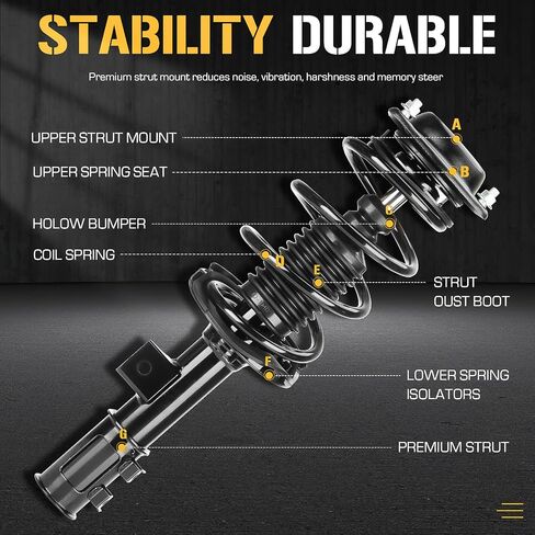 Front Complete Strut & Coil Spring Assembly Shock Absorber Fit for Hyundai Elantra Sedan 2014-2016, Sedan GLS/Limited 2011-2013, Replace 172708 172709 in Saudi Arabia