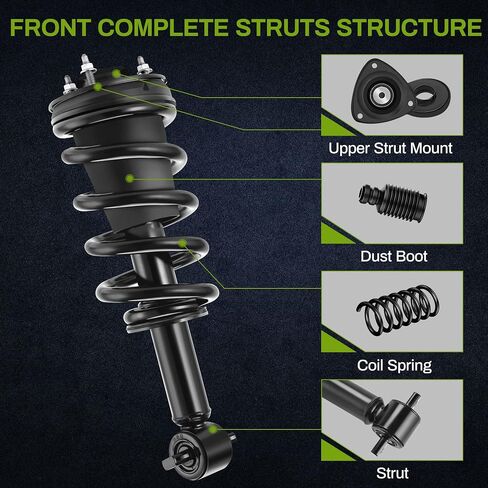AUTOSAVER88 Front Pair Complete Quick Struts Compatible with 2007-2013 Chevy Silverado 1500, 2007-2013 GMC Sierra 1500 in Saudi Arabia