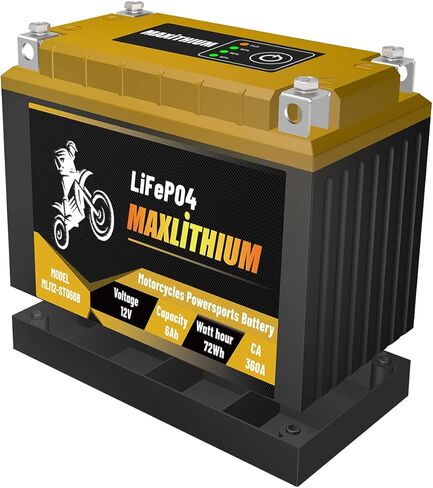 YTX7A-BS/YTX9-BS/YTZ10S-BS/YT12A-BS/YTZ12S-BS 12V 6Ah 360A Lithium Powersports Battery with Smart BMS, Compatible Motorcycle, ATV, UTV, Scooter, 4 Wheeler, Lawn Mower, and Generator Battery in Kuwait