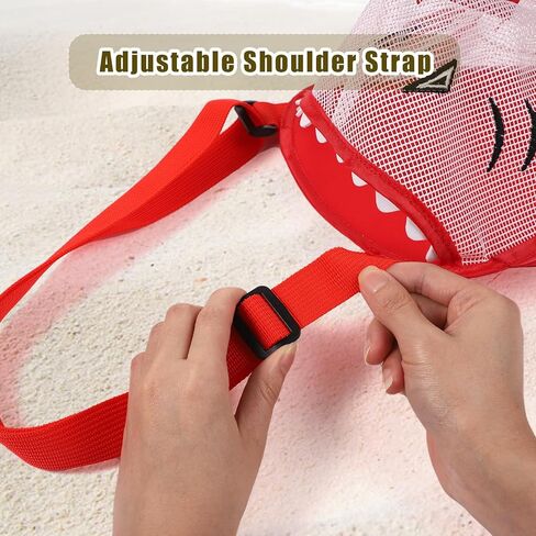 3pcs Mesh Beach Bags for Kids, Crab Style Seashell Bag with 3 Shovel & Adjustable Strap Shell Collecting Bag for Holding Pool Sand Toys Swimming Suit in Kuwait