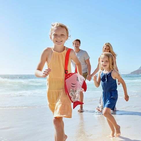 3pcs Mesh Beach Bags for Kids, Crab Style Seashell Bag with 3 Shovel & Adjustable Strap Shell Collecting Bag for Holding Pool Sand Toys Swimming Suit in Kuwait