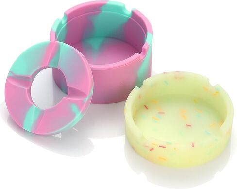 2 قطعة من طفاية السجائر المصنوعة من السيليكون في الهواء الطلق، منافض السجائر الرائعة المضيئة غير القابلة للكسر، منافض السجائر للفناء الخارجي والمنزل والمكتب والشرفة الداخلية، حامل الرماد للمدخنين in Kuwait