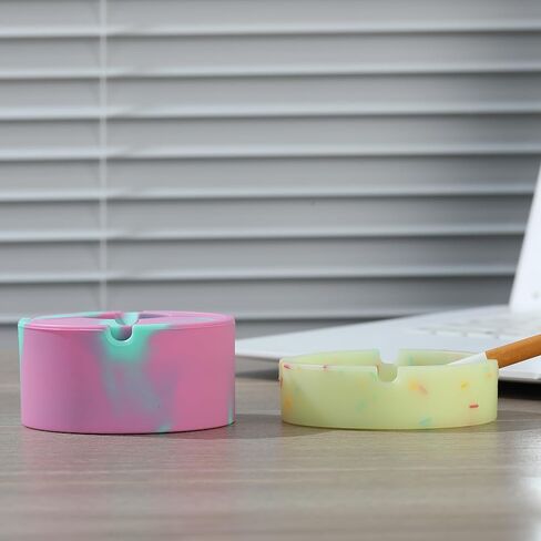 2 قطعة من طفاية السجائر المصنوعة من السيليكون في الهواء الطلق، منافض السجائر الرائعة المضيئة غير القابلة للكسر، منافض السجائر للفناء الخارجي والمنزل والمكتب والشرفة الداخلية، حامل الرماد للمدخنين in Kuwait