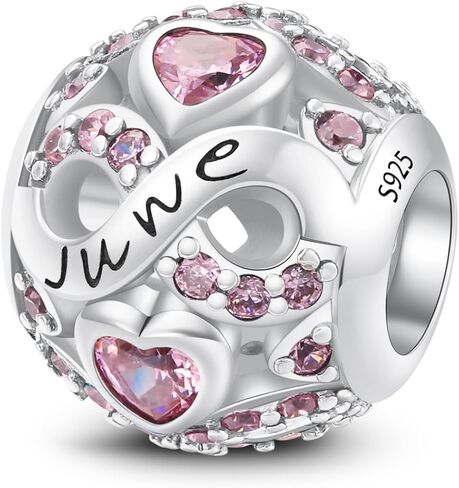 MICOO 925 Sterling Silver Birthstone Charm Birthday Gifts Jan-Dec Charms For Bracelet，Bead Charms For Bracelets and Necklaces,Gifts For Women. in Saudi Arabia