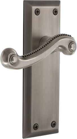 Grandeur Hardware Fifth Avenue Tall Plate Double Dummy with Newport Lever in Antique Pewter in Saudi Arabia