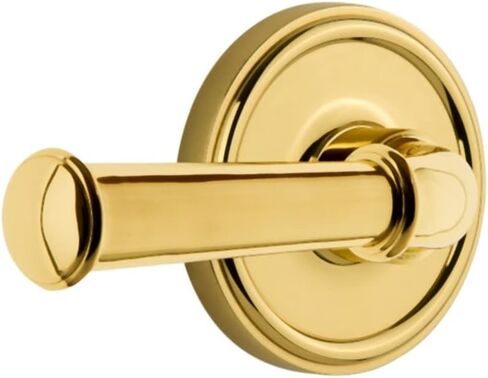 Grandeur Georgetown Rosette Privacy Georgetown Lever in Polished Brass in Saudi Arabia