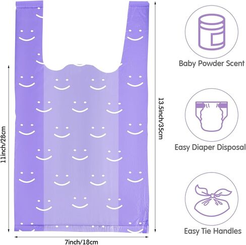 أكياس حفاضات الأطفال المعطرة عدد 1600 من كولار، أكياس حفاضات الأطفال المعطرة مع مقبض ربطة عنق، أكياس قمامة حفاضات الأطفال، أكياس نفايات الحيوانات الأليفة (أحمر وردي) in Kuwait