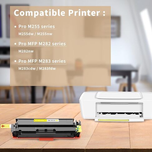 خراطيش حبر متوافقة مع XJI 206A (مع رقاقة) لحبر HP 206 A X 206X (4 عبوات)، لطابعة Laserjet Pro MFP M255 M255dw M282 M282nw M283 M283cdw M283fdw الملونة in Kuwait
