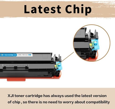 خراطيش حبر متوافقة مع XJI 206A (مع رقاقة) لحبر HP 206 A X 206X (4 عبوات)، لطابعة Laserjet Pro MFP M255 M255dw M282 M282nw M283 M283cdw M283fdw الملونة in Kuwait