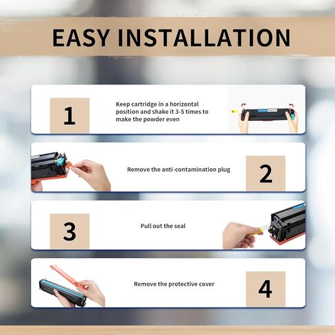 خراطيش حبر متوافقة مع XJI 206A (مع رقاقة) لحبر HP 206 A X 206X (4 عبوات)، لطابعة Laserjet Pro MFP M255 M255dw M282 M282nw M283 M283cdw M283fdw الملونة in Kuwait