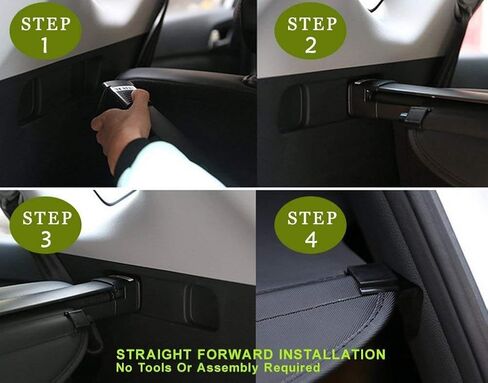 غطاء حمولة حقيبة السيارة الخلفي يناسب Toyota 4runner 2010-2022 2023 2024 غطاء حماية أمان البضائع الخلفي قابل للسحب لجميع الأحوال الجوية مقاوم للماء [إصدار أسود محدث: لا توجد فجوة بين المقعد الخلفي] in Kuwait