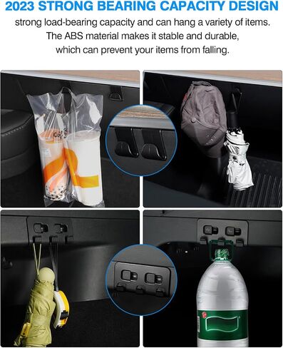 Custom Fit for Glove Box Hooks 2020-2023 Tesla Model Y & 2017-2023 Model 3 Accessories Glove Box Organizer Bag Holder Storage Hanger Clip ABS Material Black 2PCS in Saudi Arabia