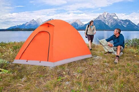 Backpacking Tent 1-2 Person,Waterproof Lightweight Camping Tent for Camping Hiking Outdoor,4 Season Use,Orange in Kuwait