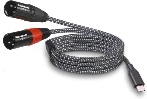 كابل مضخم طاقة ستيريو USB C إلى 2 XLR ذكر، كابل صوت USB من النوع C إلى مزدوج XLR ذكر، مكبر صوت نشط للاتصال USB C للهاتف المحمول، كابل صوت مضخم الطاقة - 3.3FT in Kuwait