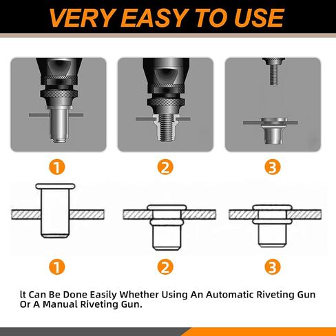 100Pcs M3 Rivet Nuts Carbon Steel Black Zinc Plated Rivet Nuts Knurled Flat Head Rivnuts Threaded Insert Nuts in Saudi Arabia