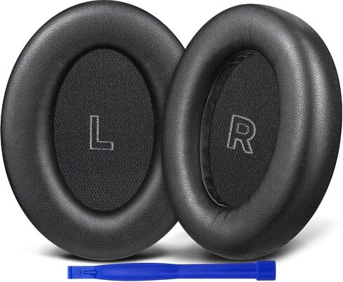 SOULWIT Replacement Earpads for Bose QuietComfort(QC) Ultra Wireless Headphones, Ear Pads Cushions with Softer Protein Leather, High-Density Noise Cancelling Foam, Added Thickness - Black in Saudi Arabia