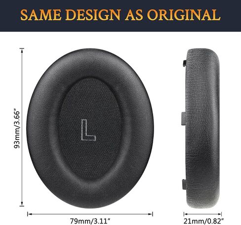 SOULWIT Replacement Earpads for Bose QuietComfort(QC) Ultra Wireless Headphones, Ear Pads Cushions with Softer Protein Leather, High-Density Noise Cancelling Foam, Added Thickness - Black in Saudi Arabia