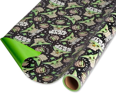 American Greetings Star Wars Mandalorian Wrapping Paper, The Child/Baby Yoda (1 Roll, 75 sq. ft.) in Saudi Arabia