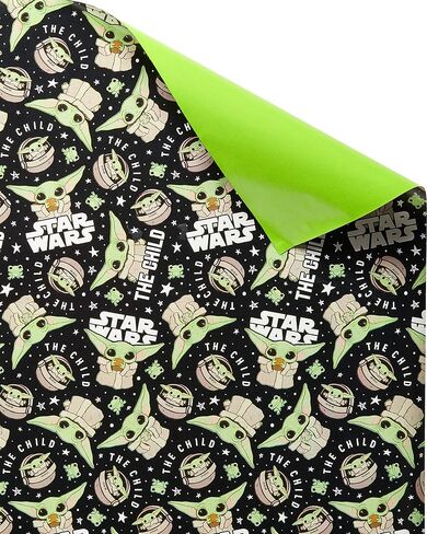 American Greetings Star Wars Mandalorian Wrapping Paper, The Child/Baby Yoda (1 Roll, 75 sq. ft.) in Saudi Arabia
