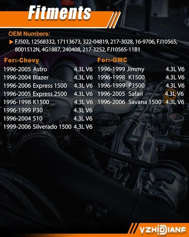 FJ503 Vortec Spider 4.3L Fuel Injector Fit For:-Chevy Silverado 1500 Astro Blazer Express 1500 K1500 P30 S10, For:-GMC Savana 1500 K1500 P3500 Safari,1996-2006, 12568332 (1Pack) in Saudi Arabia