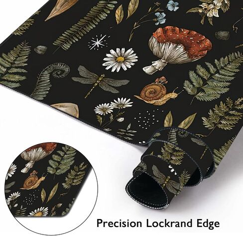 Vintage Mushroom Large Mouse Pad Extended Gaming Mouse Pad Waterproof Desk Mat with Stitched Edge,Non Slip Base Keyboard Mouse pad for Home Office 35.4" X 15.7" in Saudi Arabia