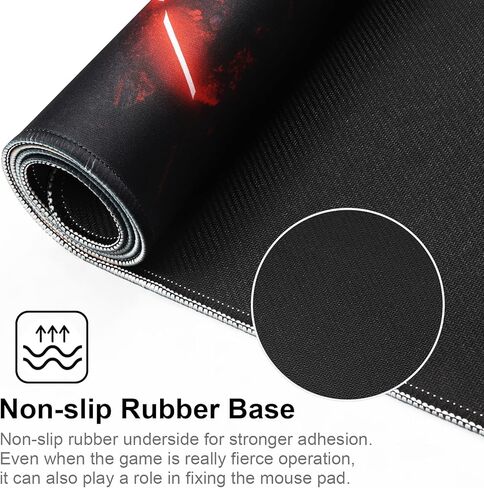 لوحة ماوس كبيرة للألعاب بحواف مخيطة، [35.4x15.7 بوصة] لوحة ماوس ممتدة مع قاعدة مطاطية طبيعية غير قابلة للانزلاق للاعبين/سطح المكتب/المكتب/المنزل - 90x40 Heius in Kuwait