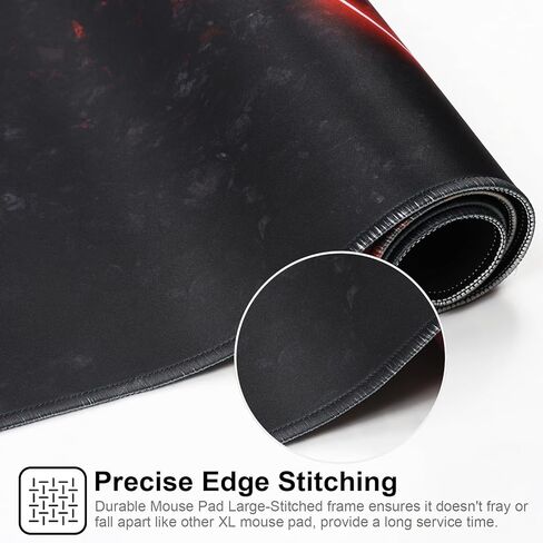 لوحة ماوس كبيرة للألعاب بحواف مخيطة، [35.4x15.7 بوصة] لوحة ماوس ممتدة مع قاعدة مطاطية طبيعية غير قابلة للانزلاق للاعبين/سطح المكتب/المكتب/المنزل - 90x40 Heius in Kuwait