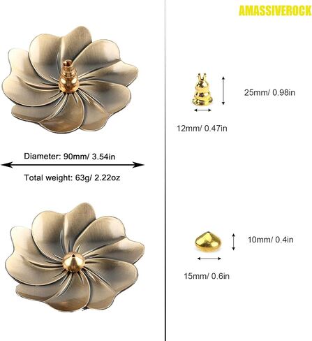 حامل مبخرة لفائف، حامل البخور النحاسي، حامل عصي البخور اللوتس الذهبي، تصميم حلزوني لملفات البخور لديكور اليوغا والتأمل والعطر طويل الأمد in Kuwait